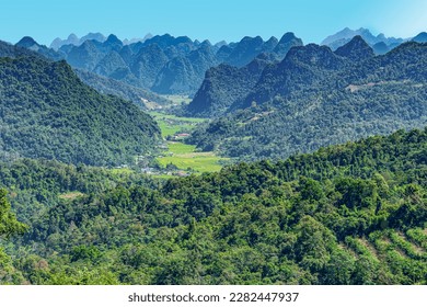 Northern Vietnam, beautiful view over a landscape near Cao Bang