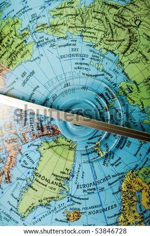 Northpole on globe