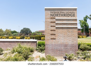 Northridge, CA - July 23 2022:  Sign At The Entrance To California State University - Northridge