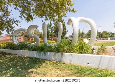 Northridge, CA - July 23 2022:  Optical Illusion CSUN Sign At The Entrance To California State University - Northridge