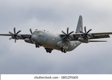 Norvenich, GERMANY - August 23th 2020: An Israeli Air Force C130-J Hercules (663) Military Transport plane landed at Norvenich Air Base.