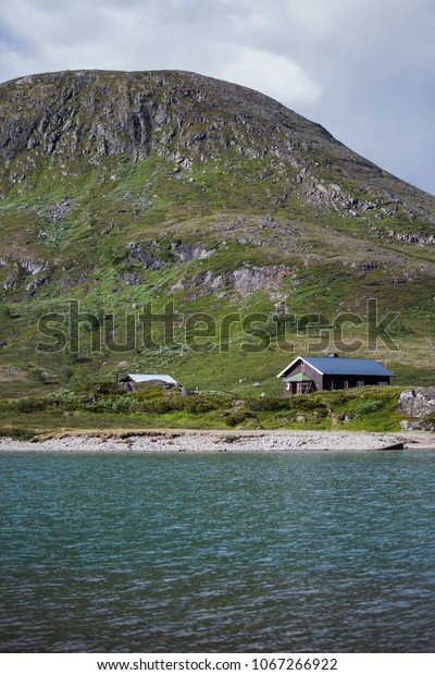 Norway Cabins Near Fjords Jontunheimen National Stock Photo Edit