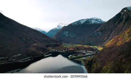 Norway Flåm City Drone Fly 