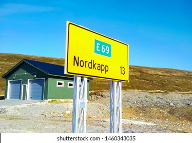 Norway, Finnmark, Magerøya island. Nordkapp: road to nordkapp in a summer sunny day.