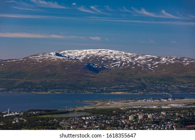 TROMSØ, NORWAY - JULY 11, 2019: Aerial View Of City Of Tromsø, On Island Of Tromsøya.