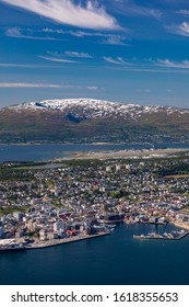 TROMSØ, NORWAY - JULY 11, 2019: Aerial View Of City Of Tromsø, On Island Of Tromsøya.