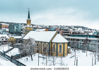 Tromsø, Norway, March 3rd 2022: Tromsø Cathedral In Gothic Revival Style Built In 1861, Norway, Europe