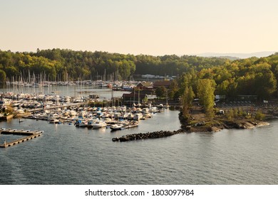 Norway. Oslo. View of the Oslo fjord from the ferry deck. September 18, 2018 - Shutterstock ID 1803097984