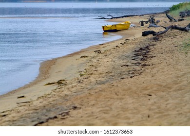 Norway, Scandinavia. August 10 2015: Boat In The Beach, Kristiansand, 