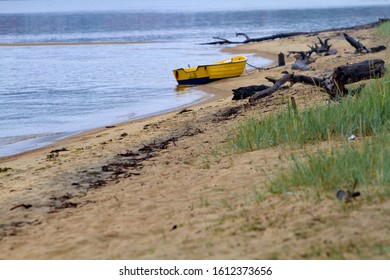 Norway, Scandinavia. August 10 2015: Boat In The Beach, Kristiansand, 