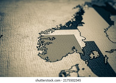 Norway and Sweden on map of Europe background