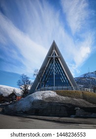 Tromsø, Norway-April 18, 2019- Tromsdalen Church, Also Known As Ishavskatedralen (The Arctic Cathedral) Was Dedicated On November 19, 1965.