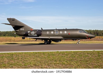 Norwegian Air Force Dassault Falcon 20 ECM Electronic Warfare Plane At Kleine-Brogel Airbase. Belgium - September 14, 2019.