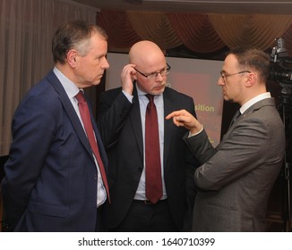 Norwegian Deputy Foreign Minister Audun Halvorsen, Left, And Ukrainian Deputy Minister Of Energy Alexei Ryabchin During The Presentation Of The Energy Efficiency Project In Kiev, February 3, 2020. 