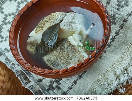 Norwegian fish soup with halibut and cod