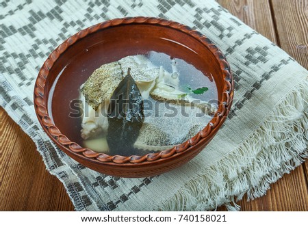Norwegian fish soup with halibut and cod