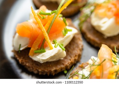 Norwegian Smoked Salmon Canapés With Cream Cheese