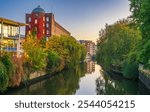 Norwich canal at sunrise. England