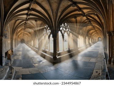 Norwich Cathedral in sunshine during July