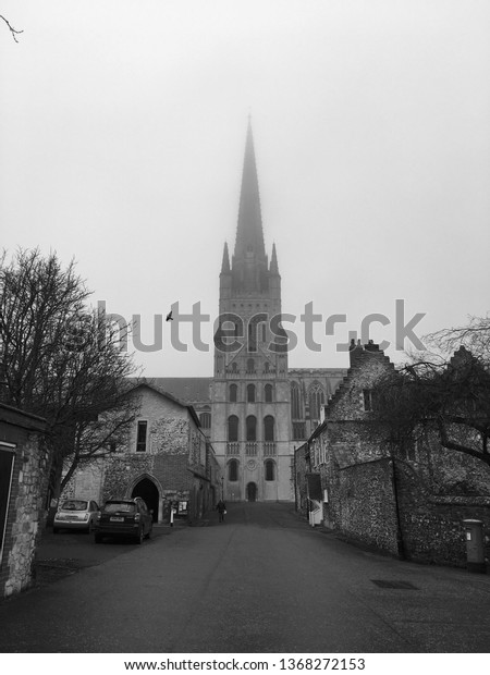Norwich Cathedral in UK. The picture was taken in\
December 2016.