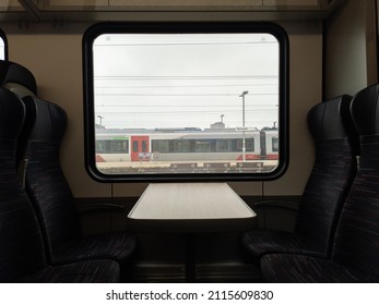NORWICH, ENGLAND - June 20 2021: View out of a train window in Norwich, Norfolk