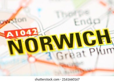 Norwich On Geographical Map Uk 260nw 2161660167 