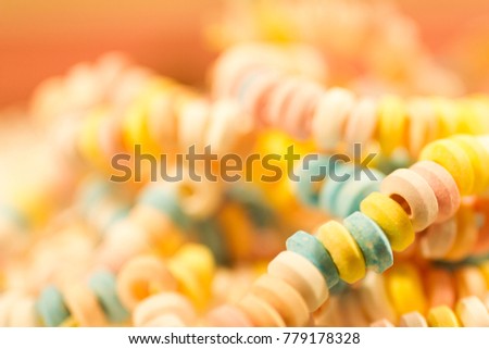 Nostalgic sugar chain in a candy store.