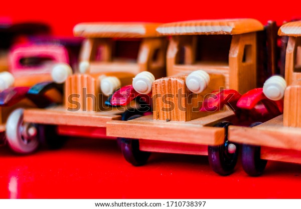 Nostalgic toy car made of\
wood