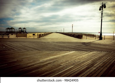 Nostalgic, Vintage Style Image From The Brooklyn Coney Island Boardwalk