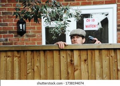 Nosy Neighbor Looking Over Fence