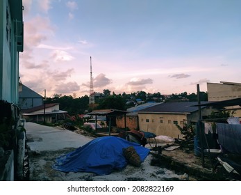 Not Focussed Balikpapan City View Especially On The Island Of East Kalimantan