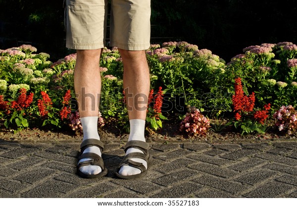 Not so sexy! White socks\
in sandals