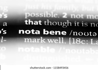 Nota Bene Word In A Dictionary. Nota Bene Concept.