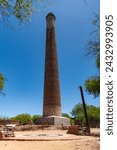 A notable feature of the town is the 47-meter-high smokestack constructed in 1890 for El Progreso Mining Company "La Ramona", named after Saint Raymond
El Triunfo,Baja California, Mexico.