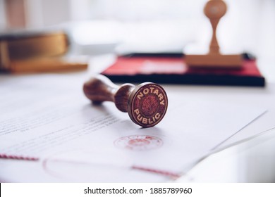 Notary stamp on a valid document.