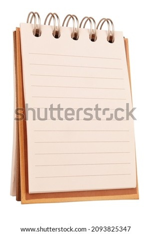 Note book for list or check data. Spiral writing pad concept for notice