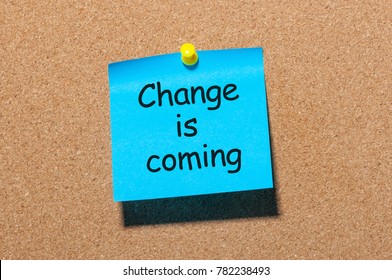 A note Changes coming in 2018 at blue note pinned at corkboard