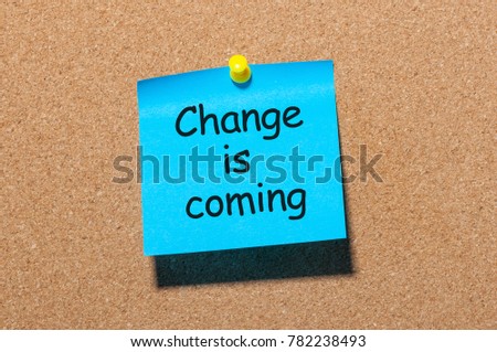 A note Changes coming in 2018 at blue note pinned at corkboard
