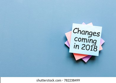 A note Changes coming in 2018. With empty space for text, mockup