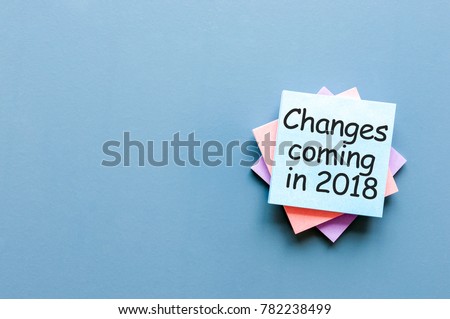 A note Changes coming in 2018. With empty space for text, mockup