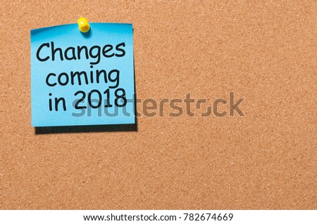 A note Changes coming in 2018. With empty space for text, mockup