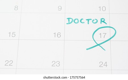 A Note Of A Doctor Appointment On A Calendar