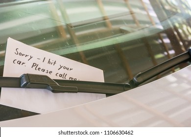 Note On A Car After An Accident