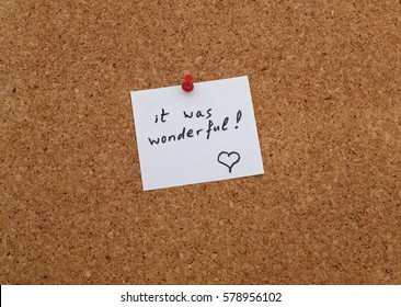 A Note On A Corkboard After A One Night Stand