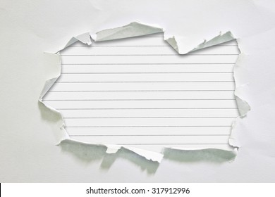 Note Paper Background White Tear Paper, Clipping Path.