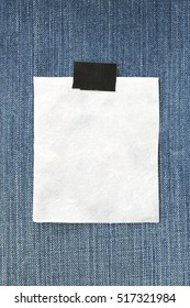 Note paper of empty and copy space on Denim background,You can input the message text in picture.