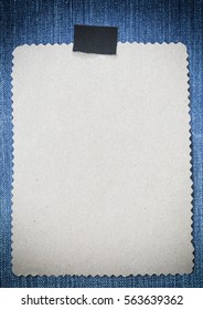 Note paper of empty and copy space on Denim background,You can input the message text in picture.
