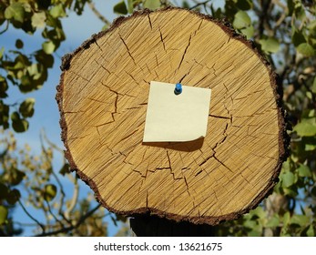 Note Paper On Wood Background