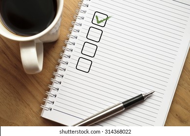 Notebook with blank checklist - Powered by Shutterstock