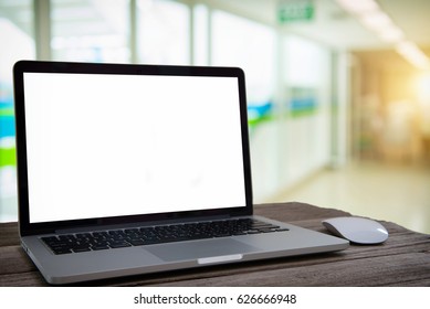 Notebook With Blank Screen On The Hospital Table